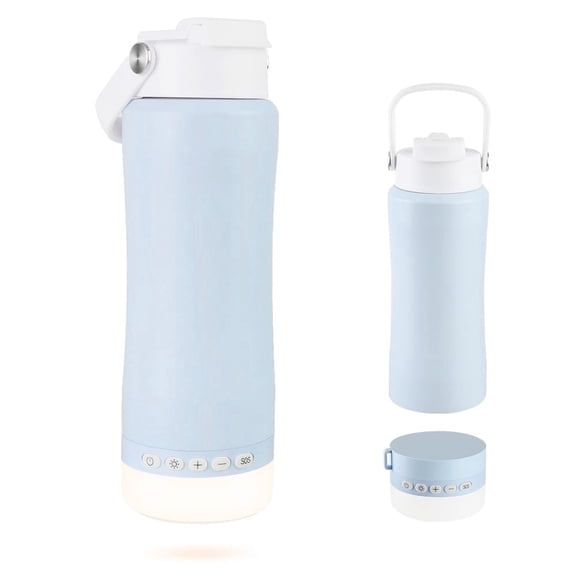 MYONAZ Insulated Water Bottle with Lantern 18oz Stainless Steel Flask with Detachable Rechargeable Camping Light, Perfect for Home and Outdoors (Blue)