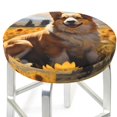 thumbnail image 3 of Honeii Cute Corgi Sunflower Bar Stool Covers – Perfect Fit for 12" to 14" Round Stools, Crease-Resistant, Stretchy, Washable & Dustproof Seat Slipcovers-12 inch, 3 of 7