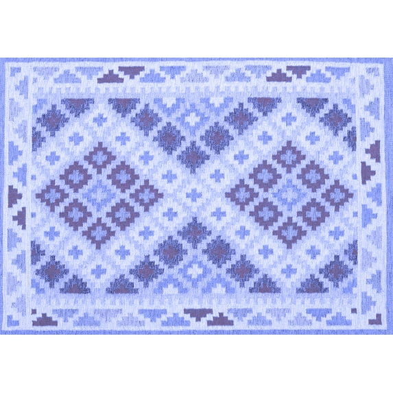 Ahgly Company Indoor Rectangle Southwestern Blue Country Area Rugs, 8' x 10'