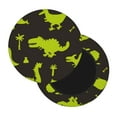 thumbnail image 2 of Junzan Cute Cartoon Dinosaurs Green Silhouette Bar Stool Cover Round Seat Cushion With Elastic Washable And Non Slip Bottom For Barstool Padded Chair Slipcover - 13 Inch, 2 of 7