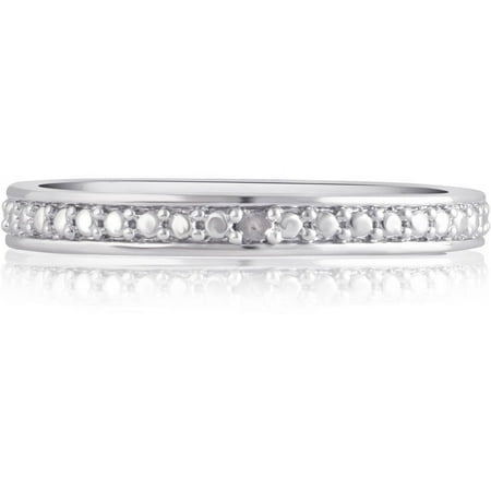 Arista Round Diamond Accent Women's Fashion Wedding Band in Silver plated Brass