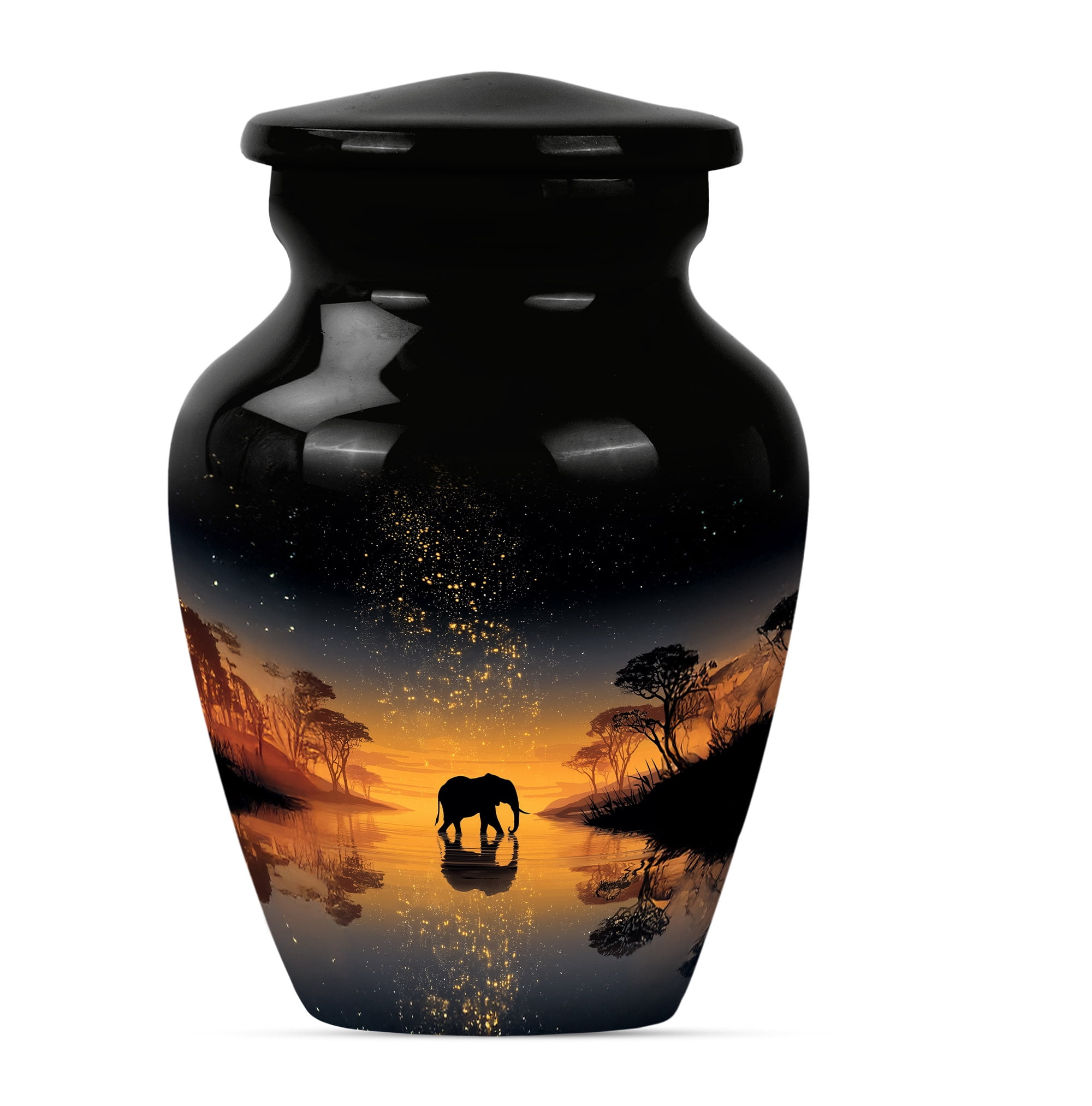 Elephan Funeral Urn For Human Ashes Men & Women, Decorative Urns For Male & Female Ashes, Small Keepsake Cremation Urns For Adult Men (Size-3 Inch 4 Pcs)