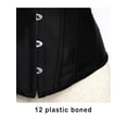 thumbnail image 6 of FALEXO Plus Size Womens Satin Sexy Boned Corset Shapewear Lace Up Overbust Waist Cincher Bustier Bodyshaper Top White Black, 6 of 6