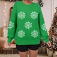 thumbnail image 6 of larppty Women Christmas Sweatshirt Snowflake Xmas Long Sleeve Pullover Cute Shirt Top (Green, M), 6 of 8