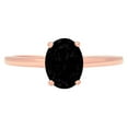 thumbnail image 3 of 1 ct Oval Cut Natural Onyx Solitaire 18K Rose Gold Womens Engagement Ring, 3 of 5