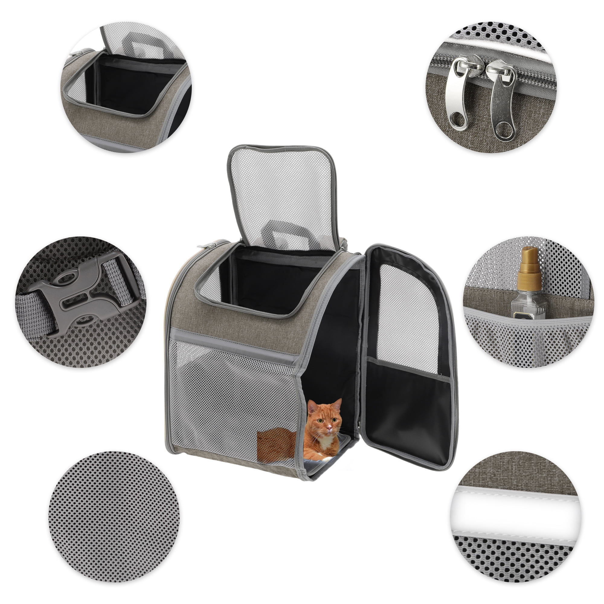 Unique Bargains Comfortable Pet Backpack for Cats and Small Dogs Foldable Transport Box