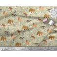 thumbnail image 3 of Soimoi Poly Georgette Fabric Kangaroo,Elephant & Lion Animal Fabric Prints by Yard 42 Inch Wide, 3 of 3