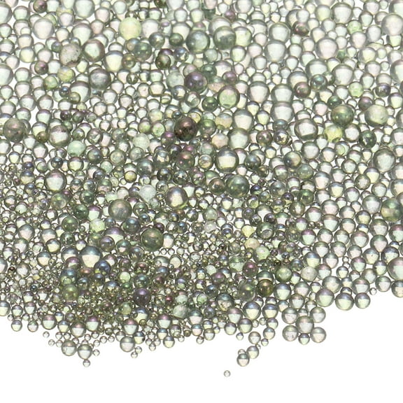 Uxcell Iridescent Glass Tiny Bubble Beads, 0.4-3mm 20g No Hole Micro Mini Round Gray Water Droplets Beads, 2-Pieces