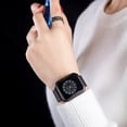 thumbnail image 2 of Generic Reloj de cuarzo unisex con correa de malla de acero inoxidable negro, diseño minimalista para ocasiones formales o informales, resistente al agua hasta 10m., 2 of 6