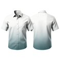 thumbnail image 2 of Gradient Print Casual Shirt for Men Short Sleeve Button Up Pocket Tee Summer Beach Lightweight Breathable Loose Fit Top Vacation Travel Out Activities Comfortable Cool Mens White 5XL, 2 of 6