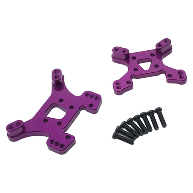 Bewildely Aleación de aluminio 1/14 soporte amortiguador RC pieza de actualización 2x cantidad de amortiguador estable para Wltoys 144001 Kits de construcción modelo Púrpura