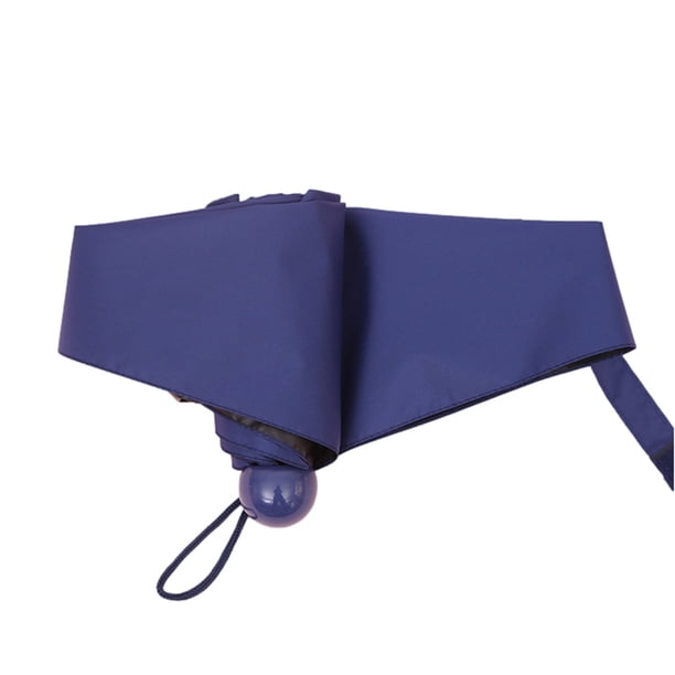 Bewildely Paraguas de 5 pliegues, miniparaguas de bolsillo a prueba de viento, sombrilla para lluvia y sol, suministros de trabajo de viaje Paraguas de lluvia Azul oscuro Bewildely HA005385-05