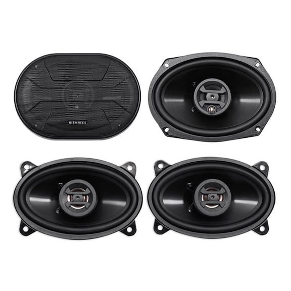 Hifonics ZS693-ZS46CX ZS693 6x9" 800W and ZS46CX 4x6" 400W Car Audio Coaxial Speaker Bundle 1200 Watts Total Peak Power Black