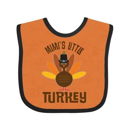 

Inktastic Thanksgiving Mimi Little Turkey Gift Baby Boy or Baby Girl Bib