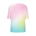 thumbnail image 4 of Womens Clothing Homenesgenics Woman Clothes under $5 2025 Women's Fashion Tees Casual V-Neck Loose Cute T Shirt 1/2 Sleeve Ladies Tops Pink XXXL, 4 of 4