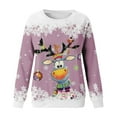 thumbnail image 4 of WEAIXIMIUNG Chandail en Molleton pour Femmes avec Fermeture Éclair Chandails de Noël pour Femmes Mode Adolescentes Manches Longues Col Rond Chandail en Molleton Mignon Renne Graphique Xmas (1), 4 of 4