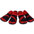 thumbnail image 4 of 4pcs Rugged Autumn and Winter Sole Shoes Dog Leg Cover Outdoor Pet Rainshoes Pet Supplies Dog Booties Dog Shoes RED L, 4 of 8