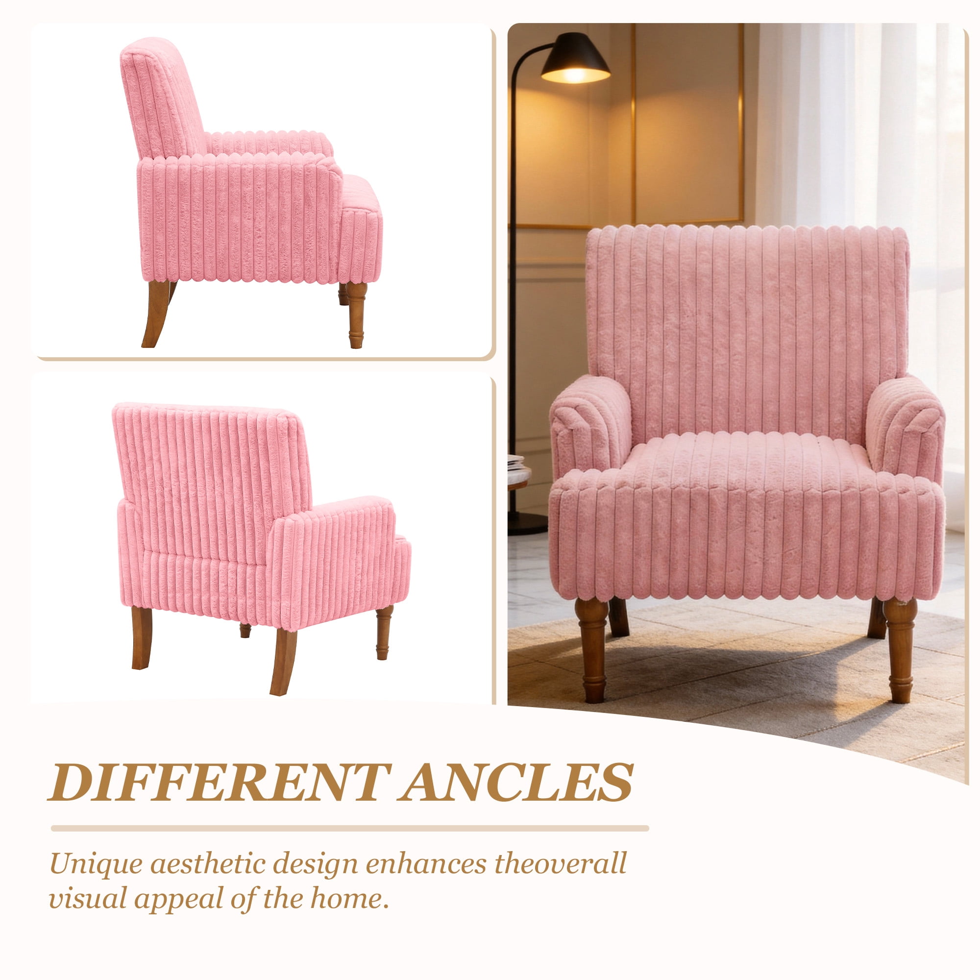 MOONMISS Accent Chair for Living Room,Pink