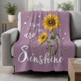 thumbnail image 2 of Violet Sunshine Sunflower Blanket Soft Cozy Warm Throw Blanket for Couch, Plush Fuzzy Flannel Fleece Blankets for Sofa, Pastoral Bees Farmhouse Floral Bed Blankets Lightweight Gifts for Men, 40"x50", 2 of 9