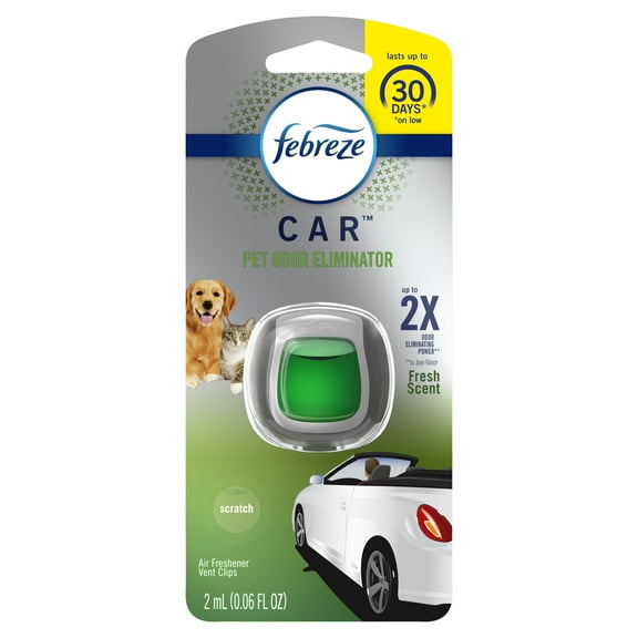 Febreze Car Pet Odor-Eliminating Air Freshener Vent Clip, Fresh Scent, 1 count