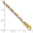 thumbnail image 3 of 14k Two-tone Bracelet Chain Styles Fancy Women's 2.6 mm 7 in Hand Polished Link with Lobster Clasp, 3 of 3