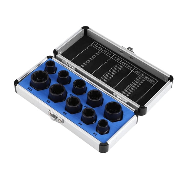 10pcs / Box Tuerca Extractor de Tornillo Extractor de Herramientas Caja - alto Sunnimix Perno dañado Tuerca Extractor de tornillos