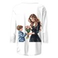thumbnail image 5 of JTZGDY Mama Shirts for Women Cute 3/4 Length Sleeve Printed Crew Neck Basic Tunic Tees Blouses Trendy Oversized Comfy Holiday Gift T-Shirts Lightweight Pullover Tops White#01 XXL, 5 of 6