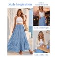 thumbnail image 6 of Musefolio Women’s Small Floral Print Long Skirt Resort Style A-Line Maxi S-2XL, 6 of 7