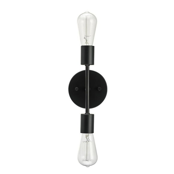 Globe Electric Alexandria 2-Light Reversible Vanity Light, Matte Black, 65558