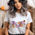 thumbnail image 2 of Spooky Season Shirt | Cute Pastel Halloween T-Shirt for Women, Natural, Size M, 2 of 6