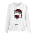 thumbnail image 4 of Camiseta de manga larga suelta con cuello redondo y estampado navideño informal a la moda para mujer Fridja FKASFK2092, 4 of 4