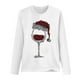 thumbnail image 4 of Camiseta de manga larga suelta con cuello redondo y estampado navideño informal a la moda para mujer Fridja  FKASFK2095, 4 of 4