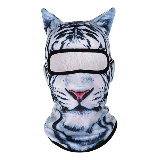 Cagoule de Ski 3D pour Chat avec Oreilles Design Animal Mignon pour Festivals de Musique Raves Ski Planche à Neige Fêtes d'Halloween Activités Extérieures Accessoires de Costume de Sports d'Hiver