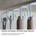 thumbnail image 1 of pitrice Kitchen Storage Rack Japanese-style Double-row 10 Hooks Metal Cupboard Hanging Hook Hanger Shelf Wall Mount Perforated Seamless Wardrobe Hook, 1 of 9