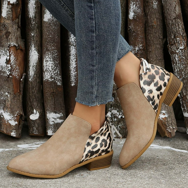 Animal print flat boots online
