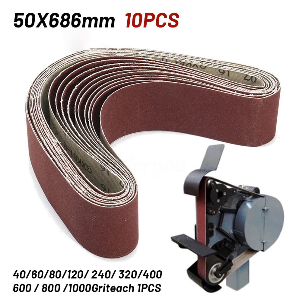 10pcs Sanding Abrasive Belt 50x686mm For Metal Wood Grinding Sander 40-1000 Grit