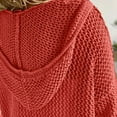 thumbnail image 5 of Mohiass Women's V Neck Sweater Long Sleeve,Hollow Out Knit Hoodies Crochet Top Beach Lightweight Blouse Red M, 5 of 7