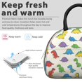 thumbnail image 3 of Dinosaur and Silhouette Beige Pattern Insulated Lunch Bag,Leakproof Large Capacity Lunch Box for Work,Picnic or Travel,11.4 X 6.7 X 8.3 Inches, 3 of 6