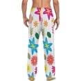 thumbnail image 2 of Floral Daisy Pattern Ghost Pajama Pants, Men's Lounge Pants Light with Drawstring and Pockets, Christmas New Year Birthday Father's Day Gifts, 2 of 7