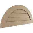 thumbnail image 2 of Ekena Millwork 30"W x 15"H Timberthane Rustic Smooth Half Round Faux Wood Non-Functional Gable Vent, Primed Tan, 2 of 5
