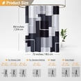 thumbnail image 6 of Extra Long Fabric Shower Curtain - 72 x 84 Inches Long Geometric Cloth Shower Curtain Set with 12 Plastic Hooks, Large Hotel Modern Abstract Polyester Curtains for Bathroom Showers - Black, 6 of 6