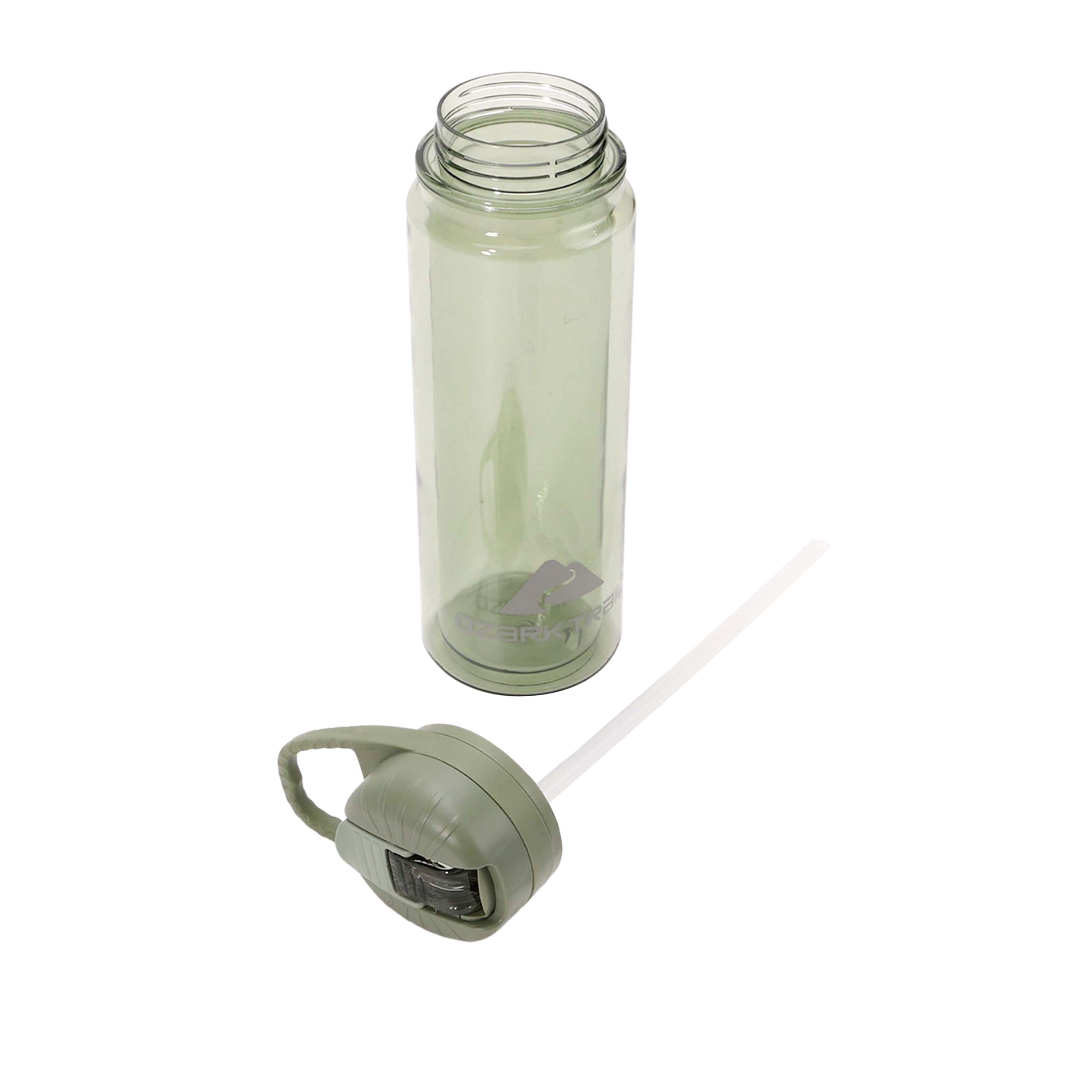Ozark Trail 24oz DW Tritan Flip Straw Lid, Olive Green