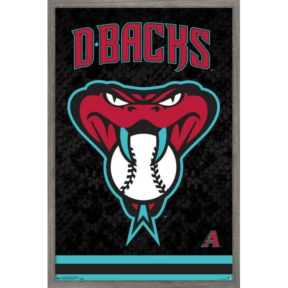 MLB Arizona Diamondbacks - Snake Head Logo Wall Poster, 14.725" x 22.375", Framed