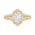 thumbnail image 4 of Rosec Jewels Lab Grown Diamond Vintage Engagement Ring - 6x8 mm Oval - EF-VS Grade, 14K Yellow Gold, US 8.00, 4 of 8