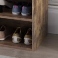 thumbnail image 2 of KULAGAGA 2-Tier Shoes Bench with Cushion Seat, Entryway Storage Shoe Rack Storage Stool Organizer, Walnut+Black, 2 of 7