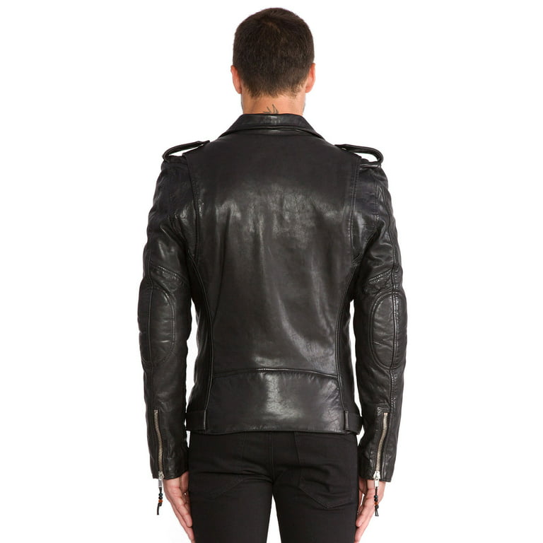Shop BLK DNM Snake Print Leather Jacket