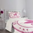 thumbnail image 5 of Ambesonne Pink Quilted Bedspread Set 2 Pcs, Grunge Circle Illustration, Twin Size, Fuchsia, 5 of 6