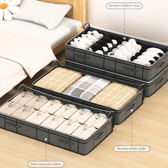 Ganfancp Bolsa Negra de Gran Tamaño para Guardar Ropa de Cama con Parte Superior Transparente y Múltiples Asas Bolsa de Gran Capacidad para Guardar Ropa, Juguetes y Edredones Ofertas Del Día Sólo En