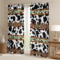 thumbnail image 2 of Castle Fairy Cow Print Curtains Pack Of 2 (42X84 Each) for Teens Women Men,Bohemian Aztec Curtains Blackout,Exotic Style Bedroom Curtains,Super Cozy Room Decor, 2 of 6