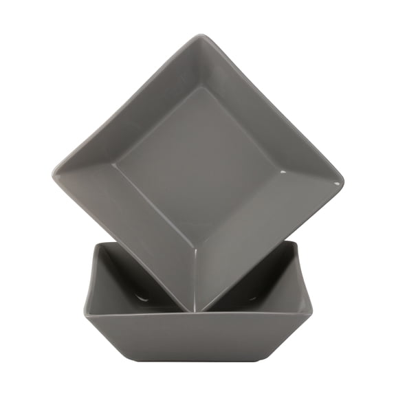 10 Strawberry Street Nova Square 10" Serving Bowls, Gray, Set of 2